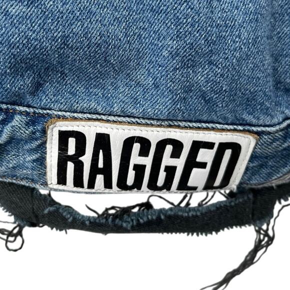 The Ragged Priest Women's Blue Patchwork Oversized Denim Jean Jacket Size S - Picture 6 of 8